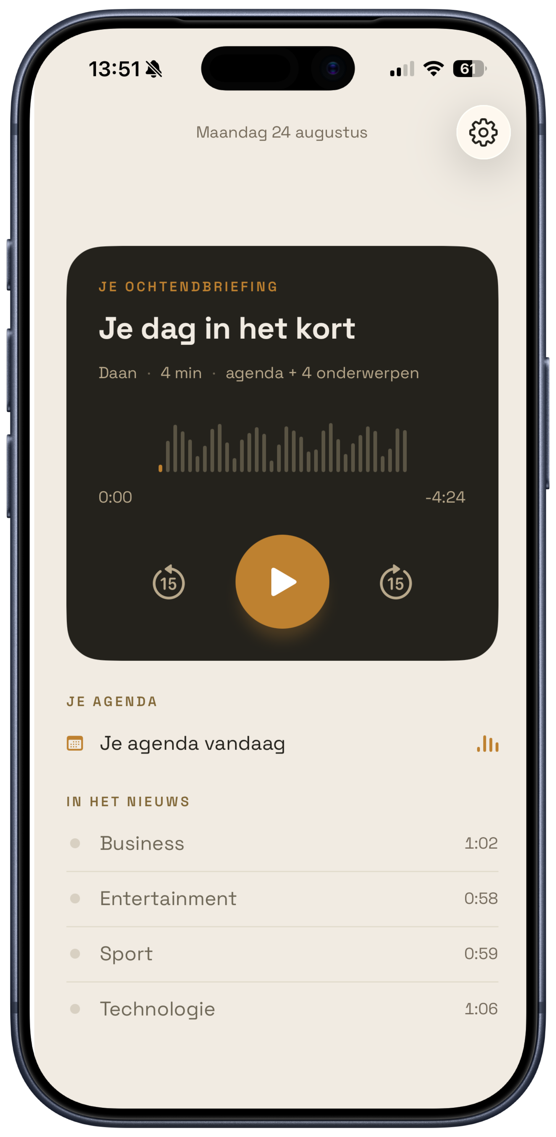 Morgn-app — je ochtendbriefing 'Je dag in het kort'